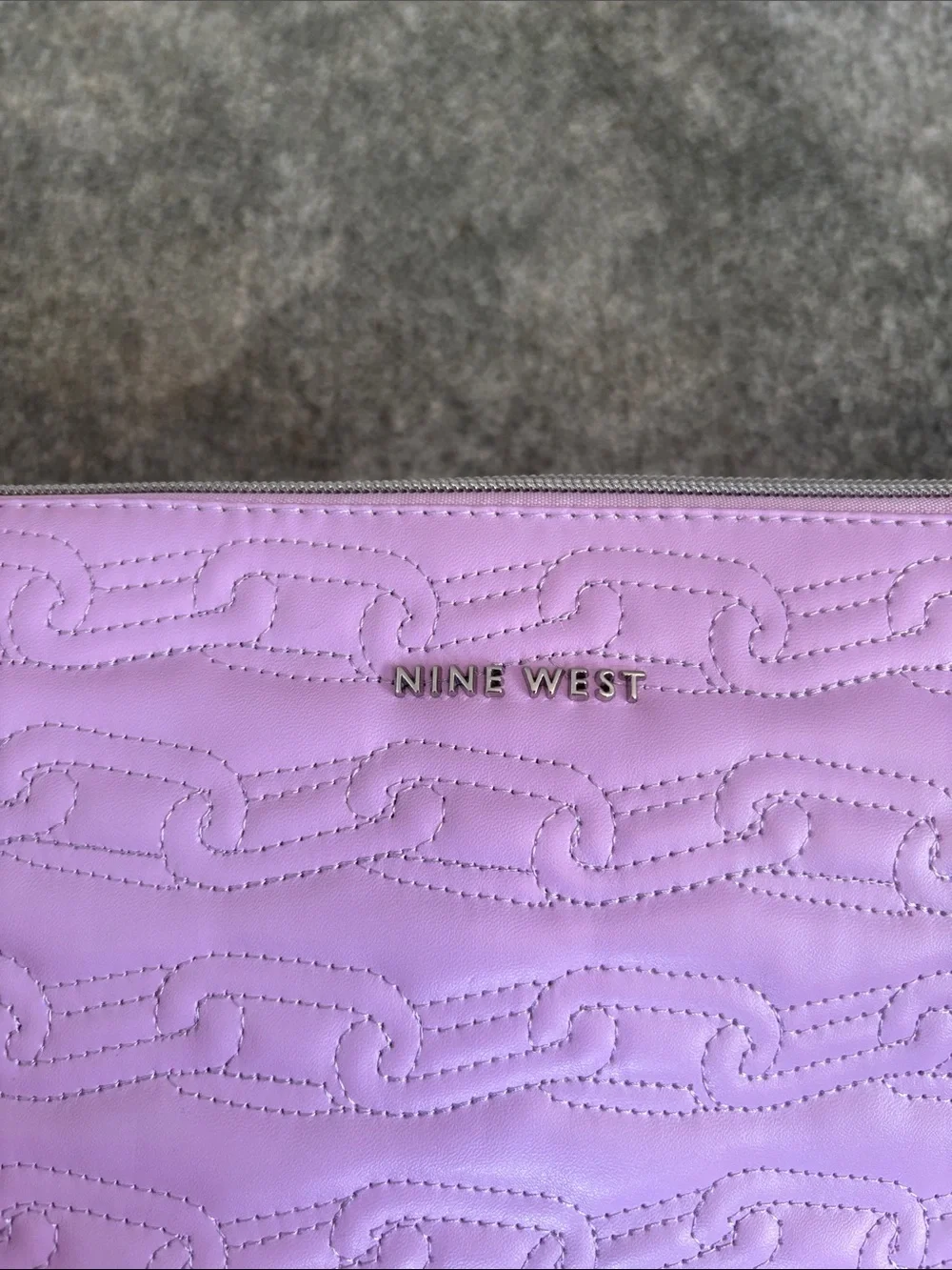 Nine West Light Lavender Quilted Large Cosmetic Pouch